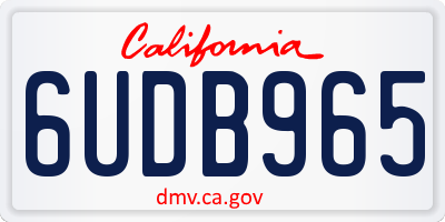CA license plate 6UDB965