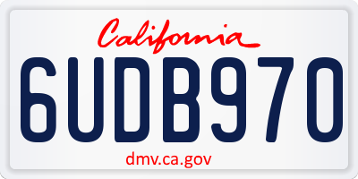 CA license plate 6UDB970