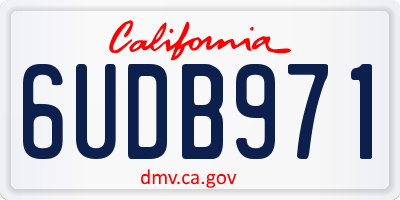 CA license plate 6UDB971