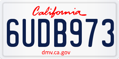 CA license plate 6UDB973