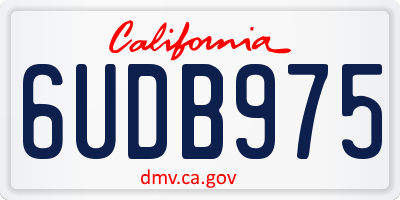 CA license plate 6UDB975