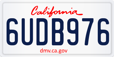 CA license plate 6UDB976