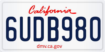 CA license plate 6UDB980