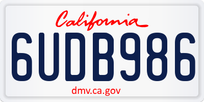 CA license plate 6UDB986