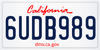 CA license plate 6UDB989