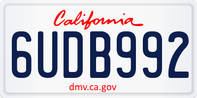 CA license plate 6UDB992