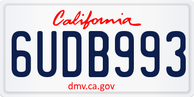 CA license plate 6UDB993