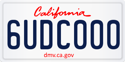 CA license plate 6UDC000