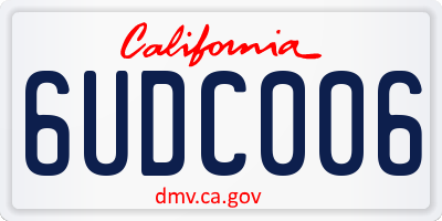 CA license plate 6UDC006