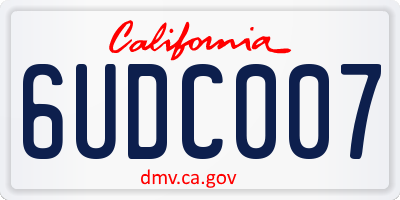 CA license plate 6UDC007