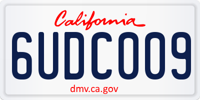 CA license plate 6UDC009
