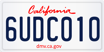 CA license plate 6UDC010