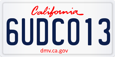 CA license plate 6UDC013
