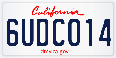 CA license plate 6UDC014