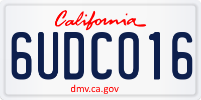 CA license plate 6UDC016
