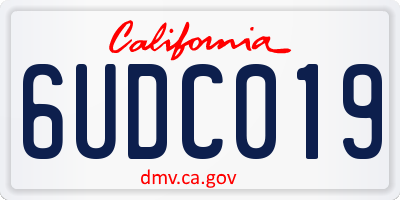 CA license plate 6UDC019