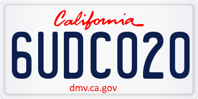 CA license plate 6UDC020