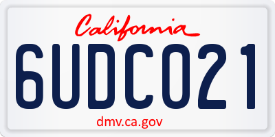CA license plate 6UDC021