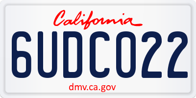 CA license plate 6UDC022