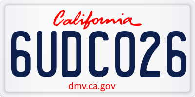 CA license plate 6UDC026