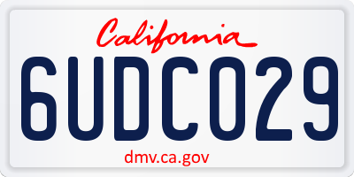 CA license plate 6UDC029
