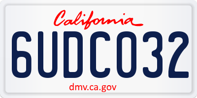 CA license plate 6UDC032