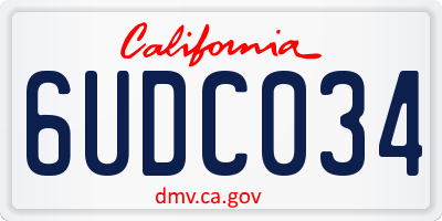 CA license plate 6UDC034