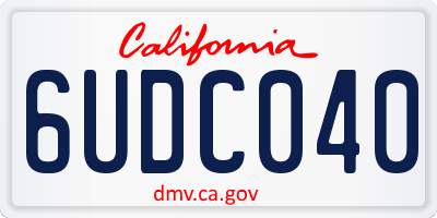 CA license plate 6UDC040