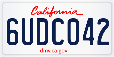 CA license plate 6UDC042
