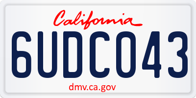 CA license plate 6UDC043
