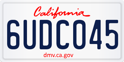 CA license plate 6UDC045