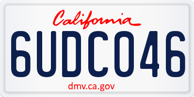 CA license plate 6UDC046