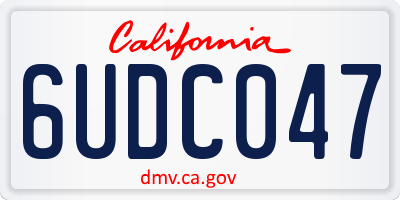 CA license plate 6UDC047