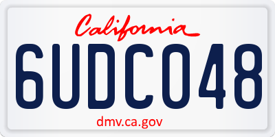 CA license plate 6UDC048