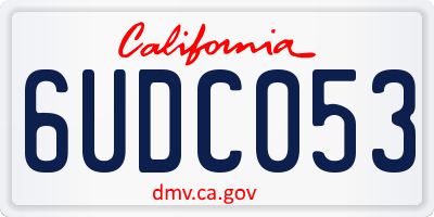 CA license plate 6UDC053