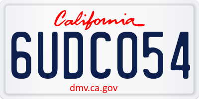 CA license plate 6UDC054