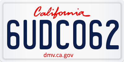 CA license plate 6UDC062