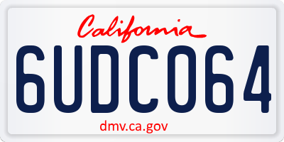 CA license plate 6UDC064