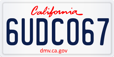 CA license plate 6UDC067