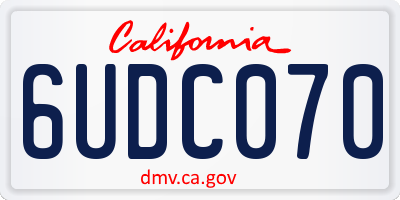 CA license plate 6UDC070