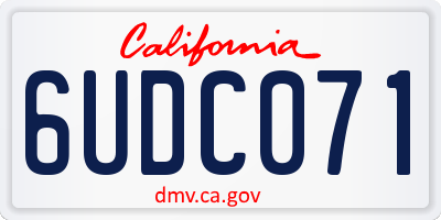 CA license plate 6UDC071