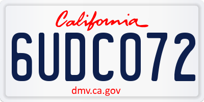 CA license plate 6UDC072