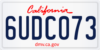 CA license plate 6UDC073