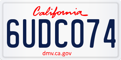CA license plate 6UDC074