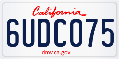 CA license plate 6UDC075