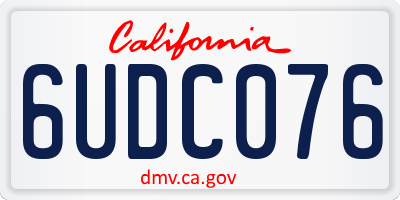 CA license plate 6UDC076