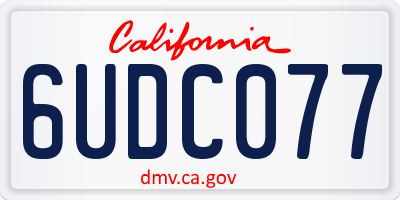 CA license plate 6UDC077