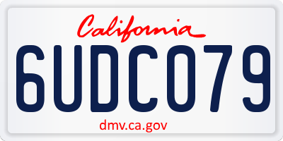 CA license plate 6UDC079