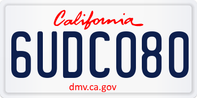 CA license plate 6UDC080