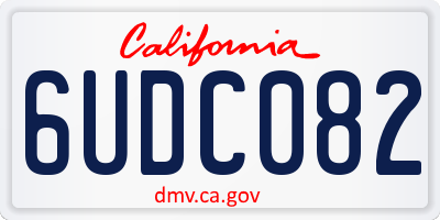 CA license plate 6UDC082